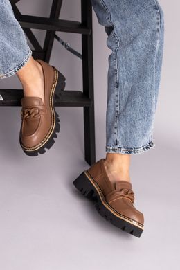 Туфлі жіночі шкіряні коричневого кольору, 36, 24
