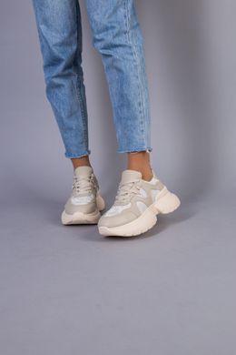 Кросівки жіночі шкіряні молочного кольору, 40, 26