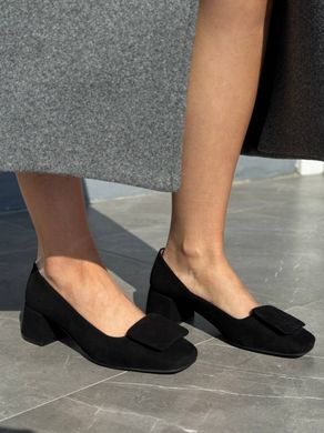 Туфлі жіночі замшеві чорні, 35, 23