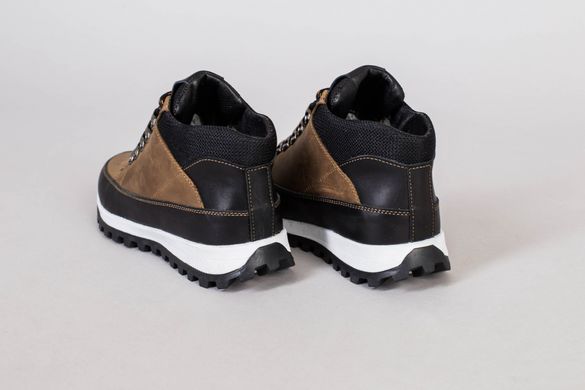 Ботинки мужские кожаные черный и коричневый на шнурках зимние, 36, 23.5