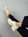 Туфли женские кожаные бежевые на шнурках, 36, 23.5
