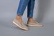 Туфли женские замшевые бежевого цвета на низком ходу, 38, 24.5-25
