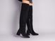 Ботфорты женские замшевые черного цвета с обтянутым каблуком зимние, 36, 23.5