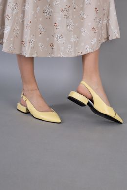 Босоніжки жіночі шкіряні жовті із силіконовою вставкою, 41, 26.5