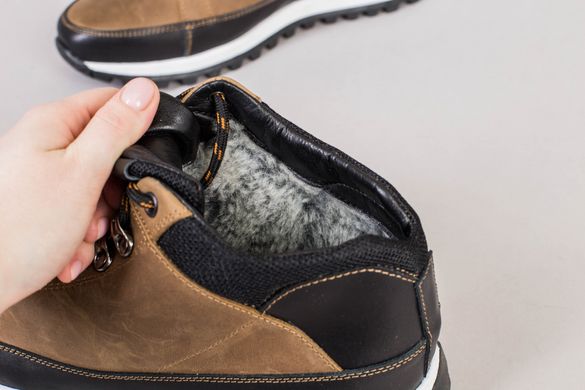 Ботинки мужские кожаные черный и коричневый на шнурках зимние, 37, 24