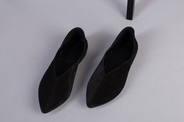 Туфли-алладины женские замшевые черные, 40, 26-26.5