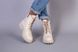 Ботинки женские кожаные бежевые, на шнурках и с замком, зимние, 36, 23.5