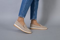 Туфли женские замшевые бежевого цвета на низком ходу, 40, 26