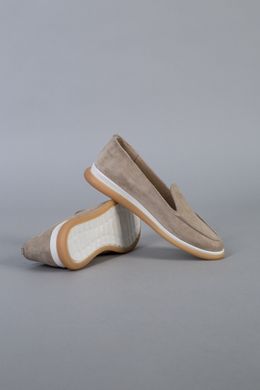 Туфлі жіночі замшеві бежевого кольору на низькому ходу, 40, 26