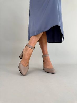 Шкіряні босоніжки кольору лате каблук 6 см, 36, 23.5