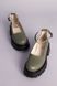 Туфли женские кожаные цвета хаки на массивной подошве, 35, 23.5