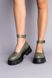 Туфлі жіночі шкіряні кольору хакі на масивній підошві, 35, 23.5