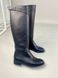 Сапоги женские кожаные черные с ремешком, без каблука, на байке, 35, 23