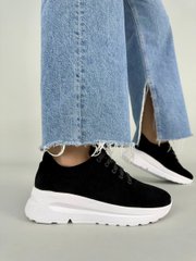 Кросівки жіночі замшеві чорного кольору, 40, 26