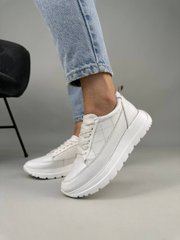 Кросівки жіночі шкіряні білого кольору, 37, 24