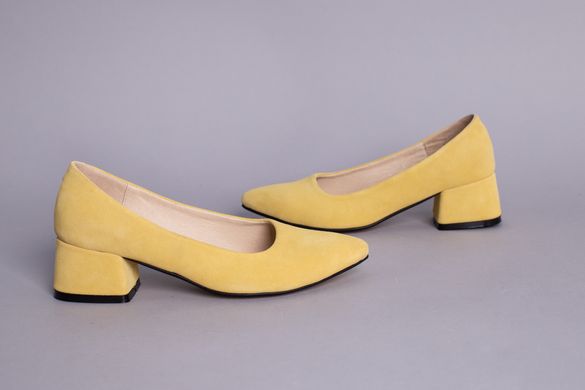 Туфлі човники жіночі замшеві жовтого кольору, 36, 23.5