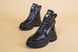 Ботинки женские кожаные черные на шнурках и с замком зимние, 40, 26