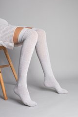 Гольфи жіночі трикотажні сірого кольору за коліно