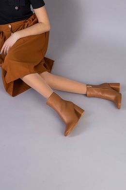 Ботинки женские кожаные карамельного цвета демисезонные, 40, 26-26.5
