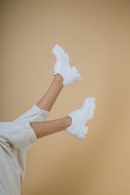 Туфлі жіночі шкіряні білі на масивній підошві, 40, 26