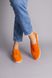 Лоферы женские замшевые оранжевого цвета на низком ходу, 39, 25.5-26