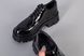 Туфли женские кожа лак черного цвета на шнурках, 40, 26.5-27