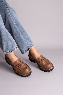 Туфли женские кожаные коричневого цвета, 40, 26.5