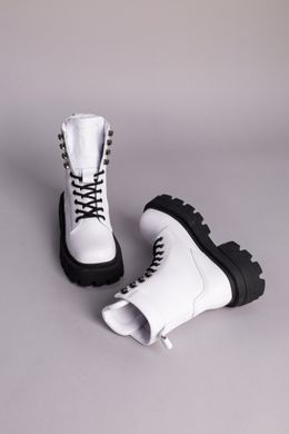 Ботинки женские кожаные белые зимние, 40, 26