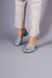 Шлепанцы женские кожаные голубого цвета на каблуке 4 см, 37, 24