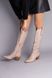 Сапоги женские кожаные бежевого цвета на небольшом каблуке, на байке, 39, 25.5