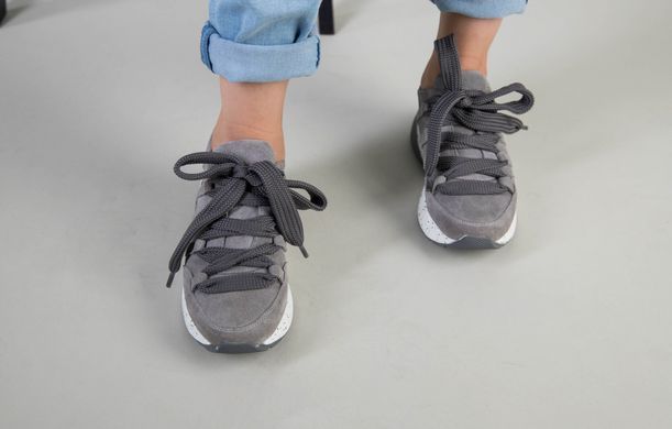 Кросівки на дівчинку замшеві сірого кольору, 40, 26-26.5