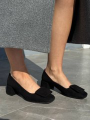 Туфли женские замшевые черные, 40, 26-26.5