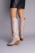 Сапоги женские кожаные бежевого цвета на небольшом каблуке, на байке, 41, 27