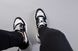 Мужские кроссовки из черного нубука с вставками белой кожи перфорация, 45, 30