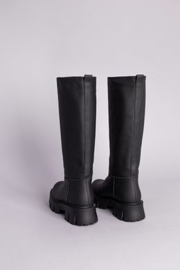Сапоги-трубы женские кожаные черные, 39, 26