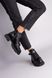 Ботинки женские кожаные черные с ремешками зимние, 41, 26.5