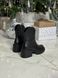 Ботинки женские кожаные черные на черной подошве зимние, 40, 25.5-26