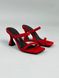 Шлепанцы женские замшевые красного цвета на каблуке, 35, 23