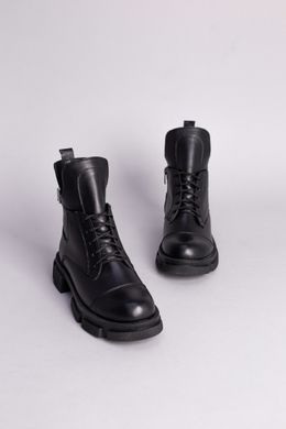 Ботинки женские кожаные черные демисезонные, 41, 26.5