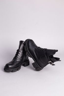 Ботинки женские кожаные черные демисезонные, 41, 26.5