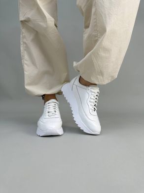 Кроссовки женские кожаные белого цвета, 41, 27