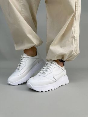 Кросівки жіночі шкіряні білого кольору, 41, 27