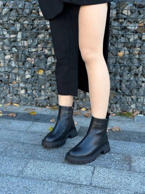 Ботинки женские кожаные черные зимние, 41, 26