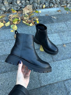 Ботинки женские кожаные черные зимние, 41, 26