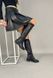 Сапоги женские кожаные черные с ремешком, без каблука, на байке, 40, 26-26.5