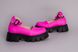Туфлі жіночі шкіряні рожеві на масивній підошві, 38, 25-25.5