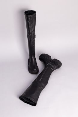 Сапоги-чулки женские кожаные черные зимние, 36, 23.5