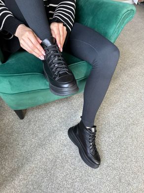 Ботинки женские кожаные черные зимние, 41, 26.5