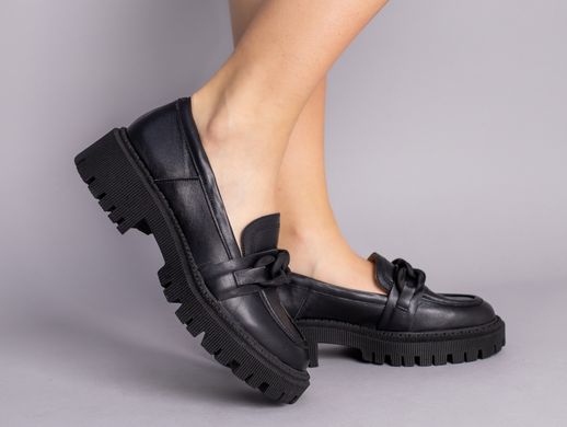 Туфлі жіночі шкіряні чорного кольору, 36, 23.5
