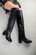 Ботфорты женские кожаные черные на каблуке зимние, 40, 26-26.5